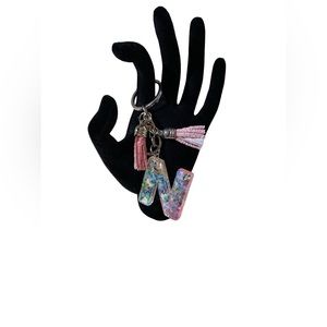 Epoxy keychain with tassels